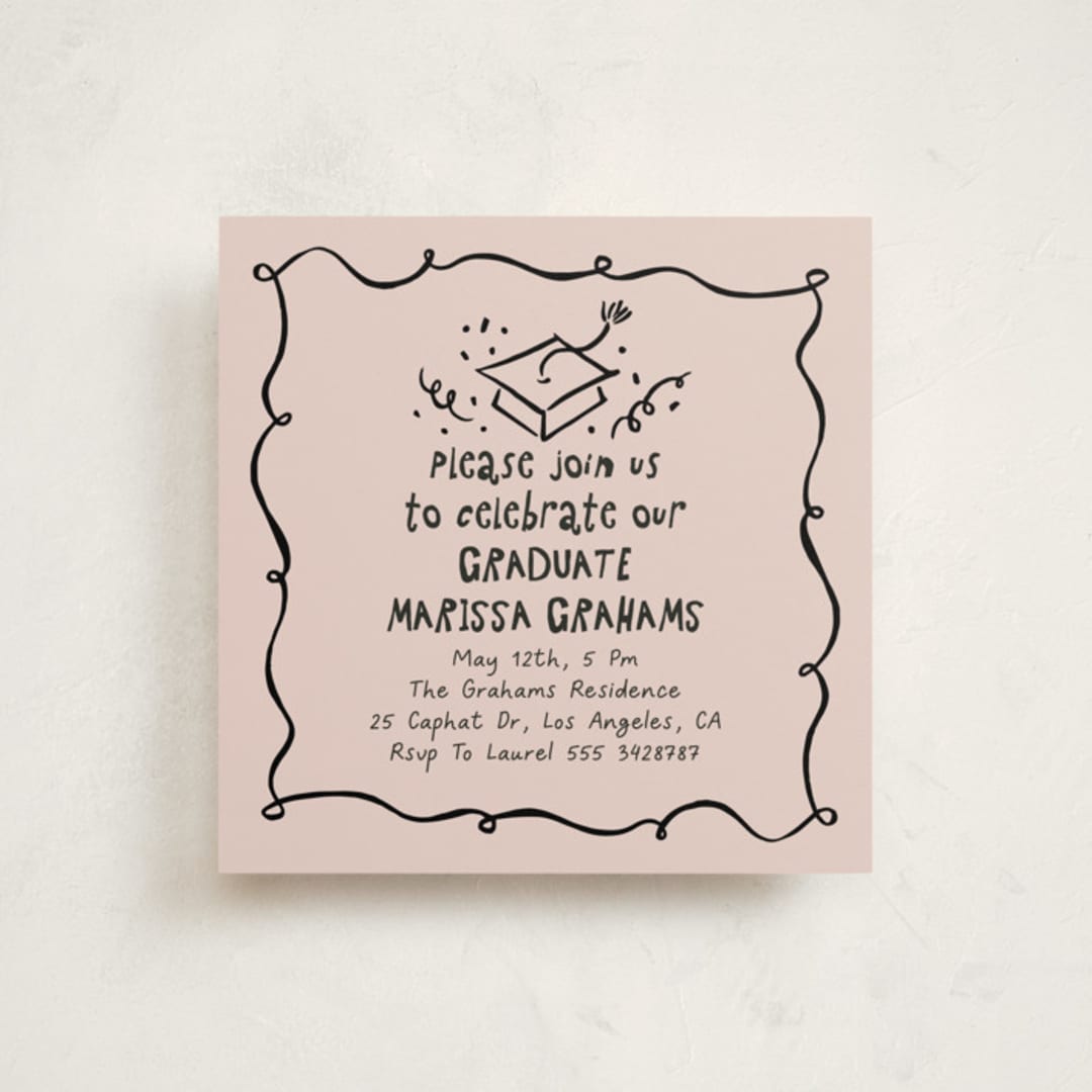 "Celebration Square" - Graduation Party Invitations in Blush by Tamara Hilje - Front