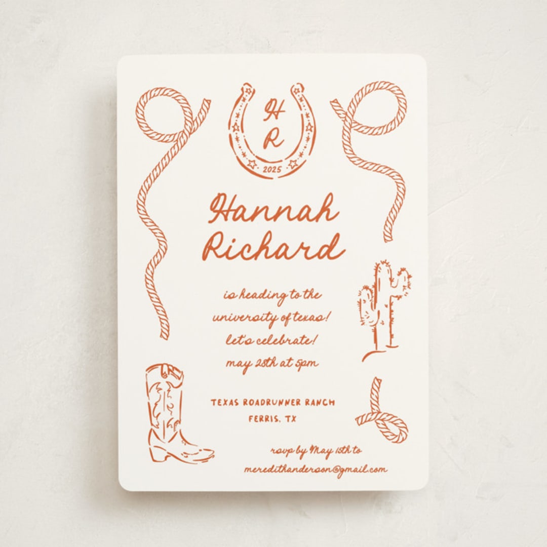 "Western" - Graduation Party Invitations in Bronco by Claudia Orengo - Front