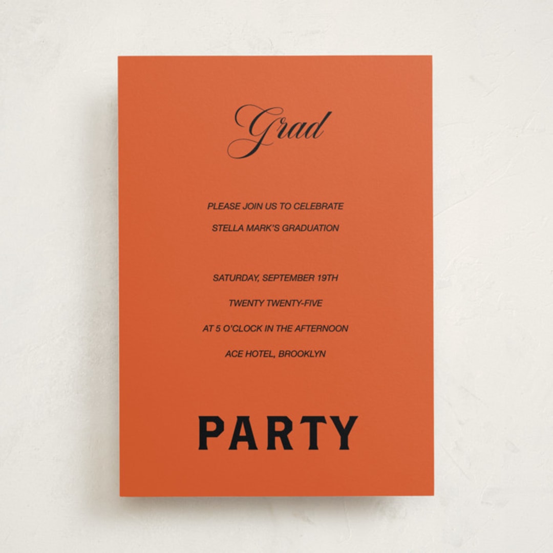 "Bold and Demure" - Graduation Party Invitations in Amaro by Claire - Front