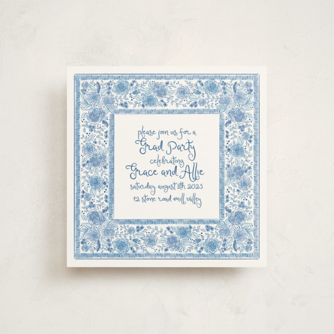 "Loire" - Graduation Party Invitations in Royal Blue by Tamara Hilje - Front