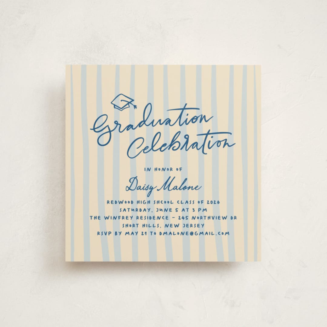 "Hand-written grad celebration" - Graduation Party Invitations in Aqua by Creo Study - Front