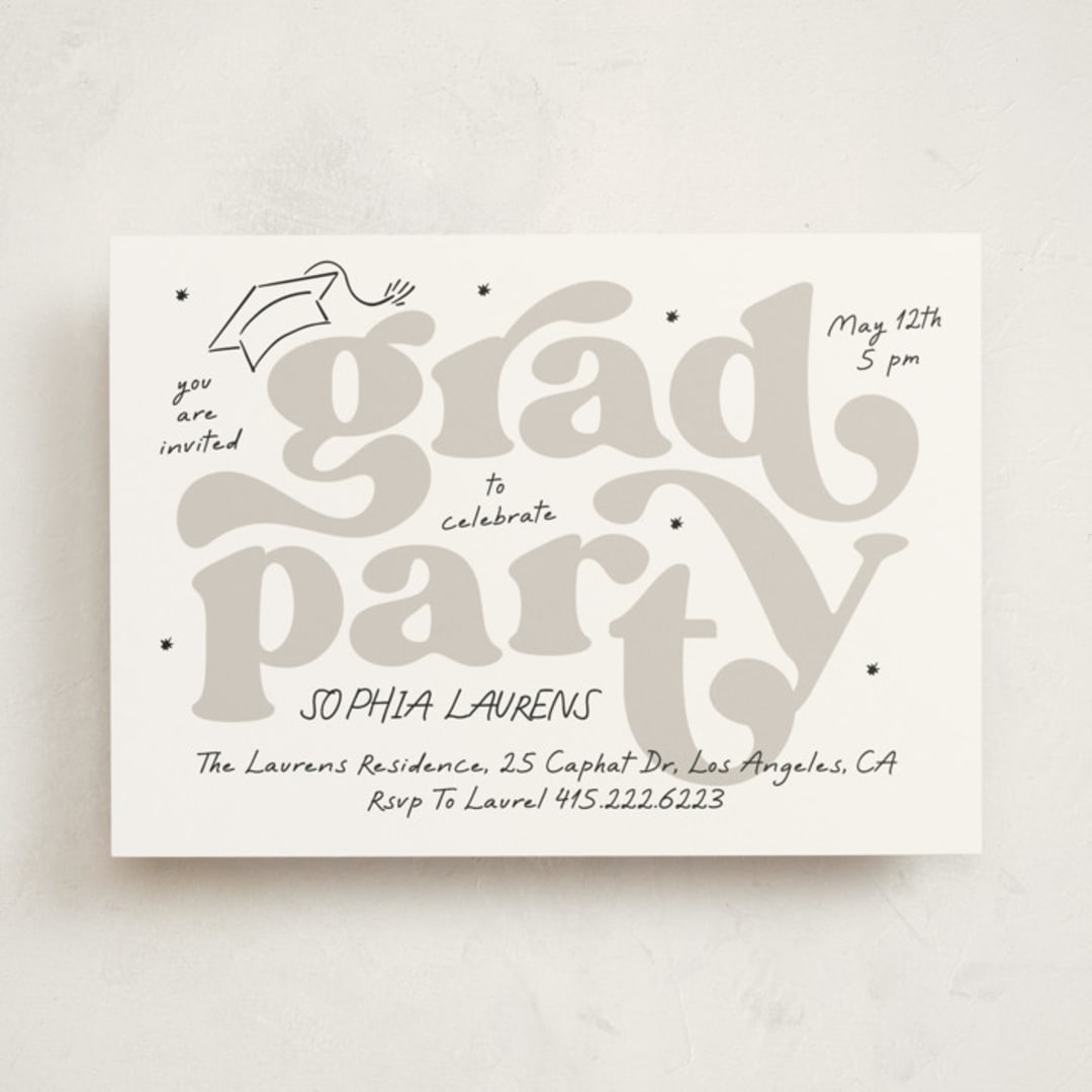 "Marker" - Graduation Party Invitations in Ink by Tamara Hilje - Front