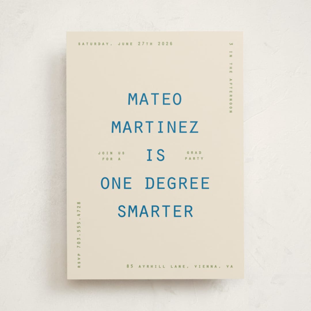 "degree" - Graduation Party Invitations in Sky by Owl and Toad - Front