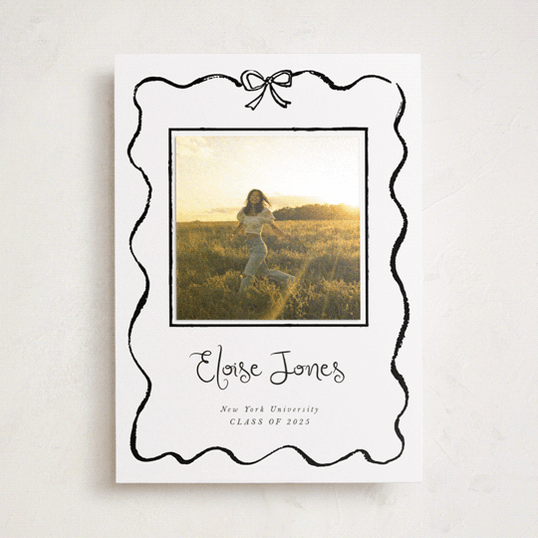 "quirky fun" - Graduation Announcement Photo Mount Cards in Ink by Cass Loh - Front
