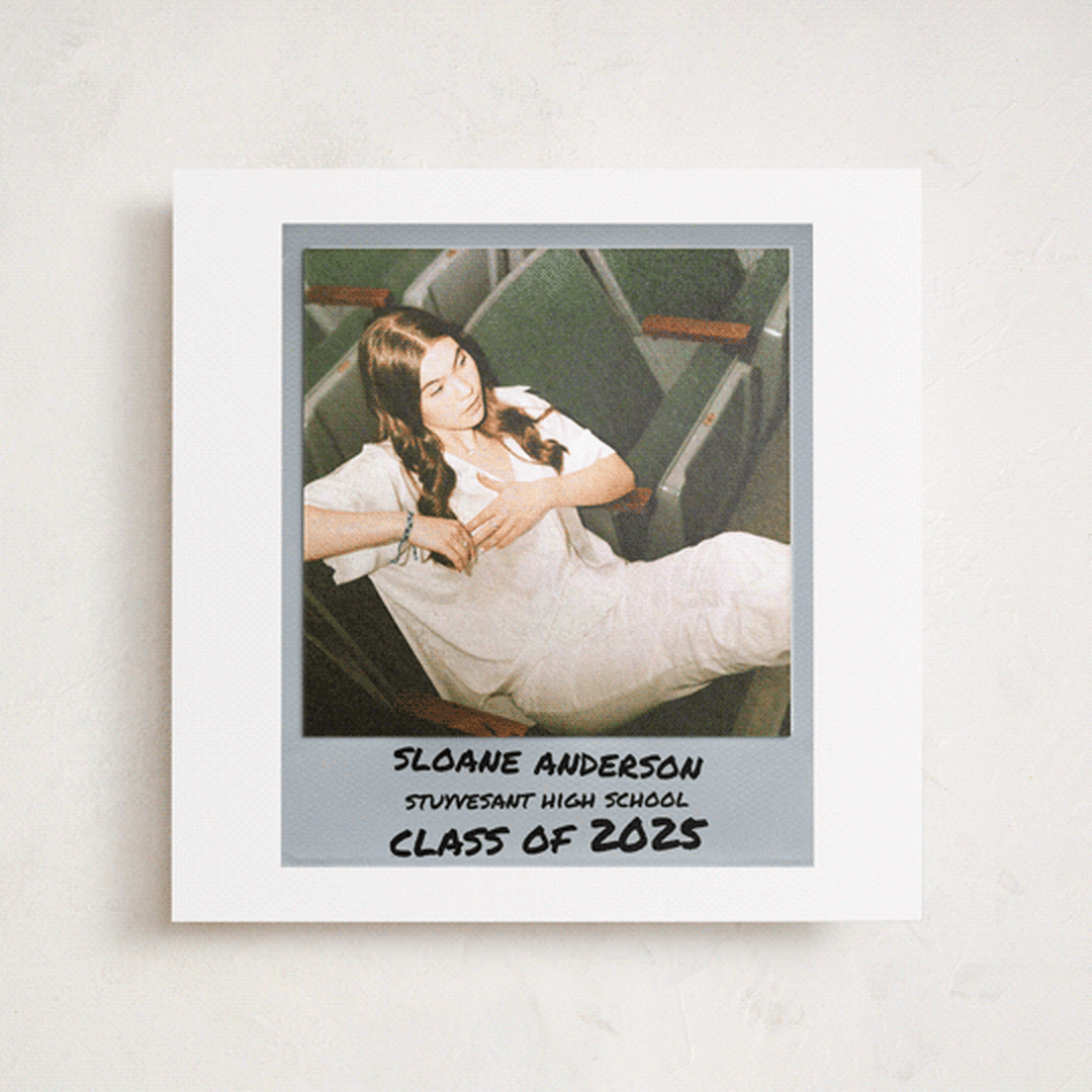 "Photo Snap + Penned Names" - Graduation Announcement Photo Mount Cards in Noir by Cleghorn Creative - Front