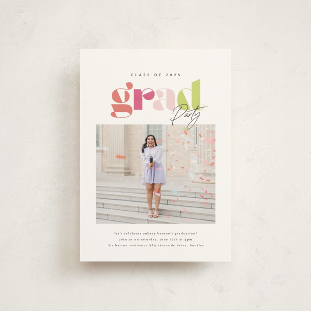 "colors" - Graduation Party Invitations in Tropical by Itsy Belle Studio - Front