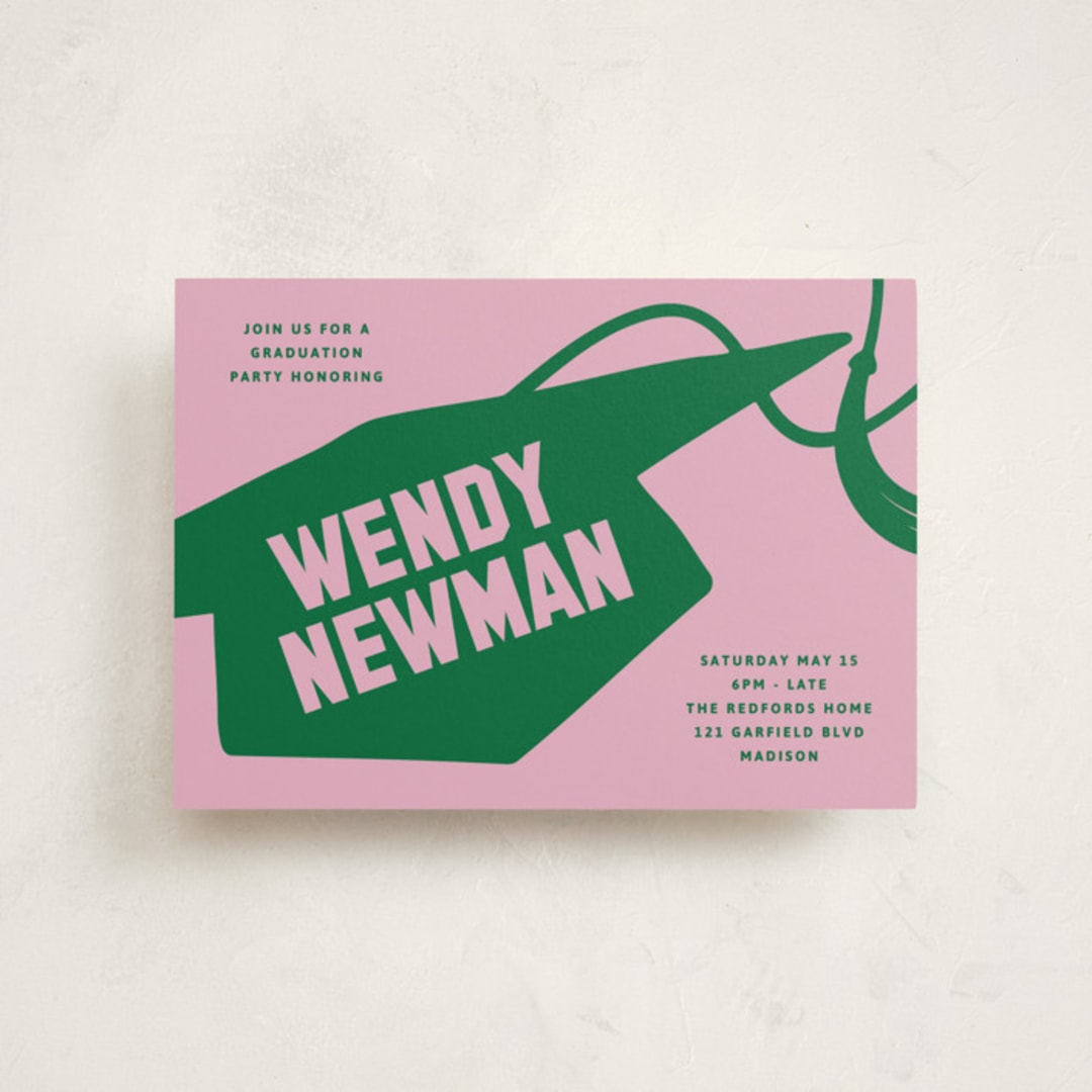 "Capped" - Graduation Party Invitations in Roses by Inkblot Design - Front