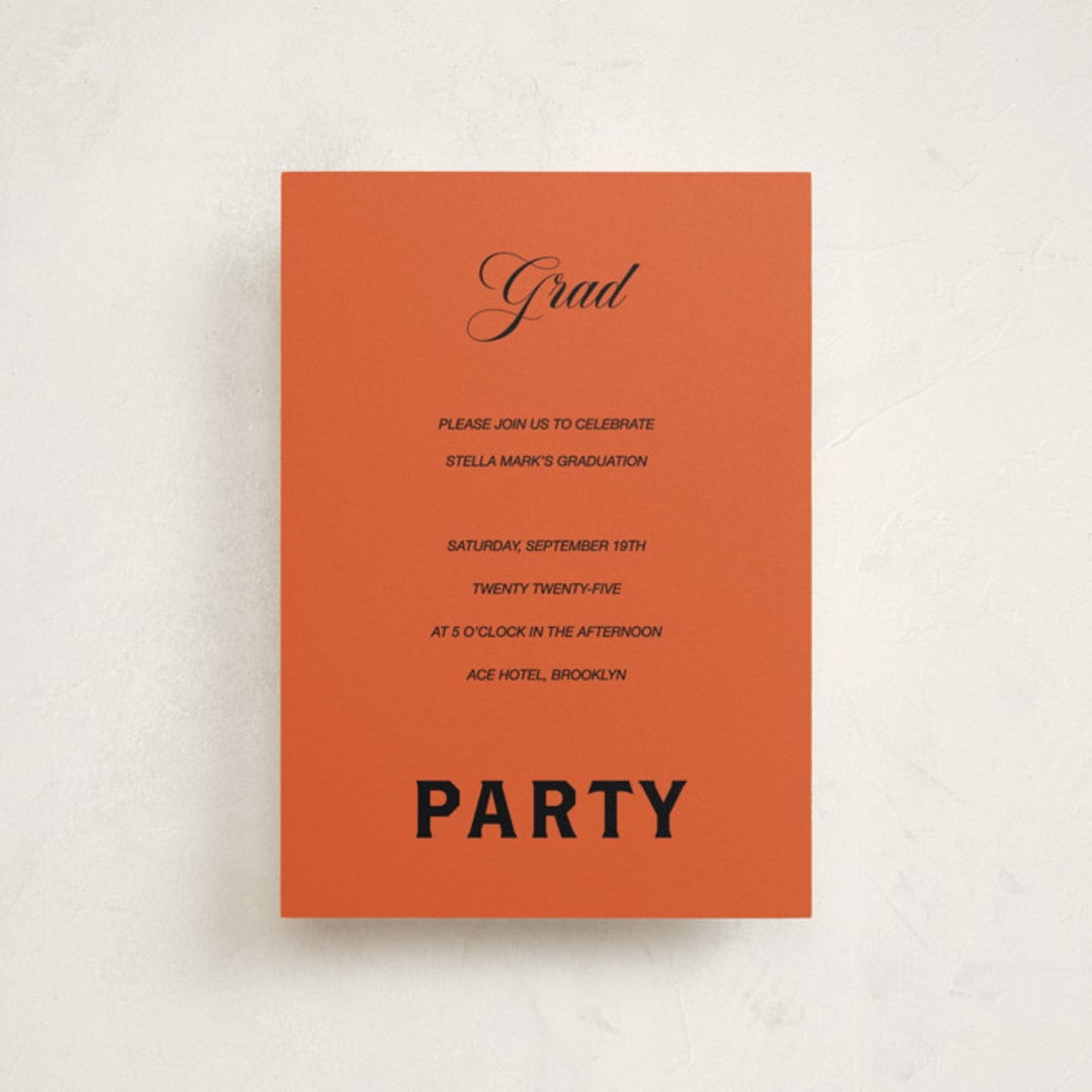 "Bold and Demure" - Graduation Party Invitations in Amaro by Claire - Front