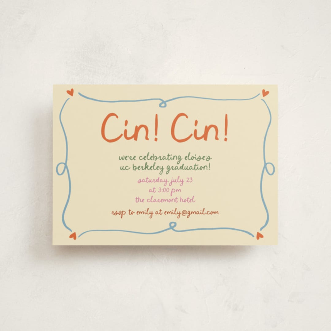 "Cin cin" - Graduation Party Invitations in Verona by Stephanie Heinrich Godbout - Front