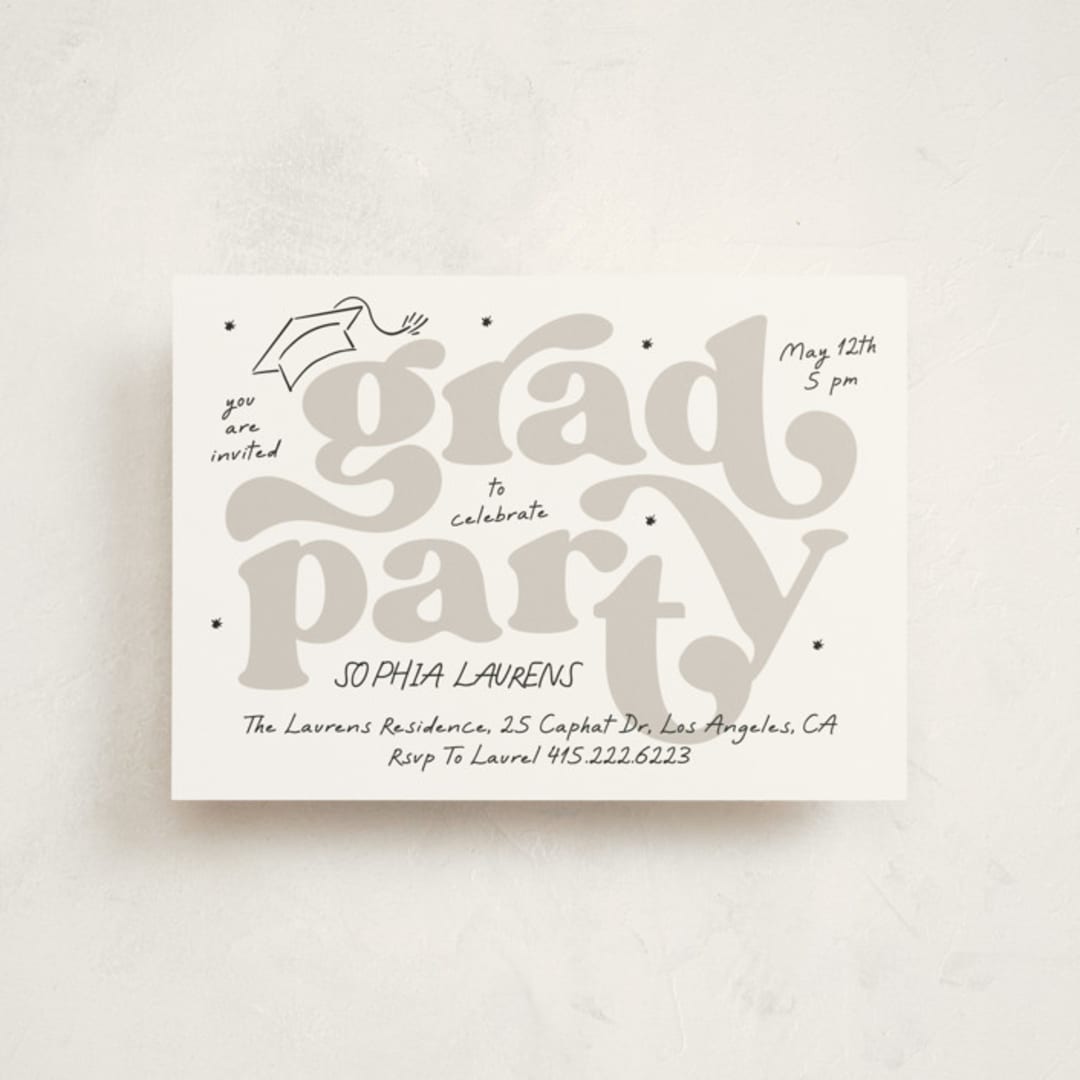 "Marker" - Graduation Party Invitations in Ink by Tamara Hilje - Front