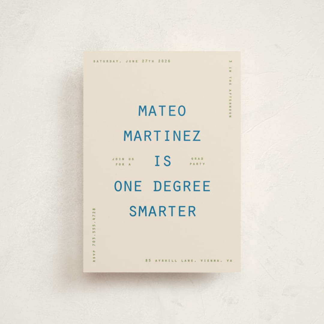 "degree" - Graduation Party Invitations in Sky by Owl and Toad - Front