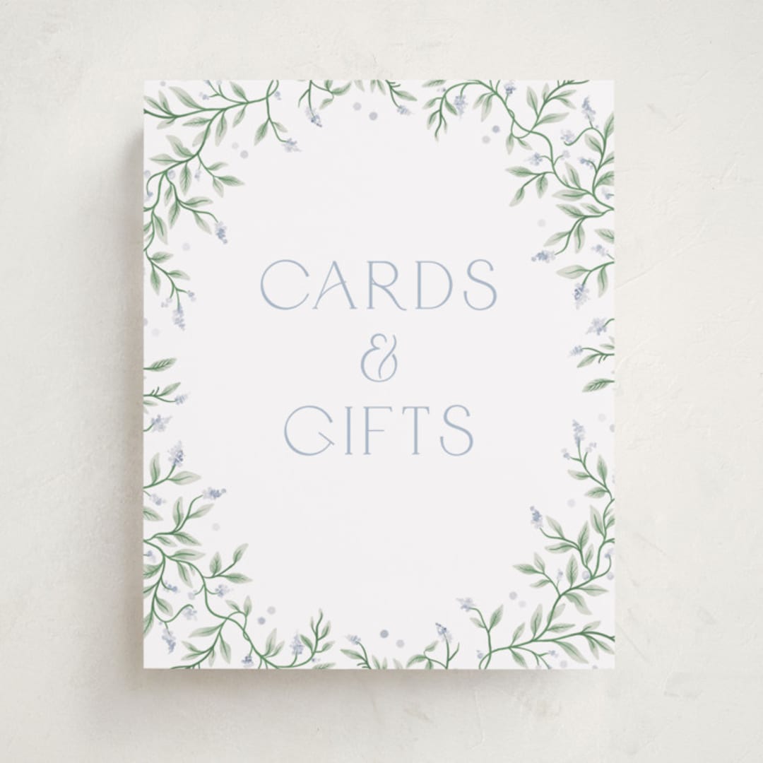 "Wisteria" - Graduation Party Signs in Periwinkle by Kristen Smith - Front