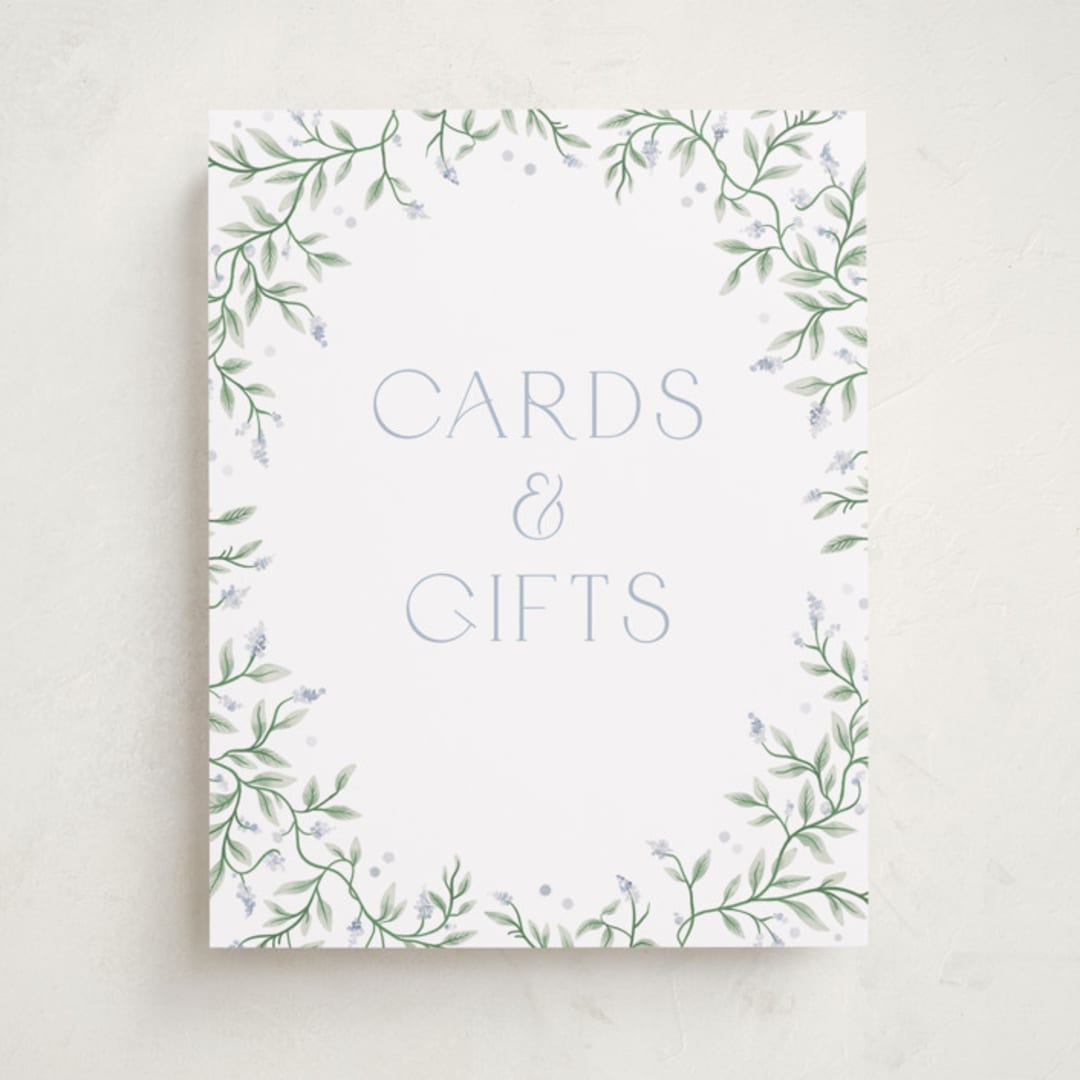 "Wisteria" - Graduation Party Signs in Periwinkle by Kristen Smith - Front