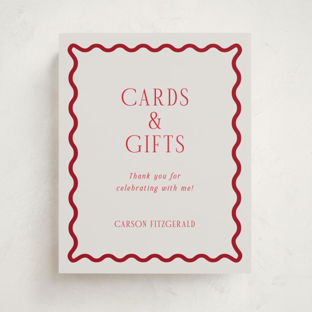 "Fun Border Frame" - Graduation Party Signs in Ruby by Jackie Crawford - Front