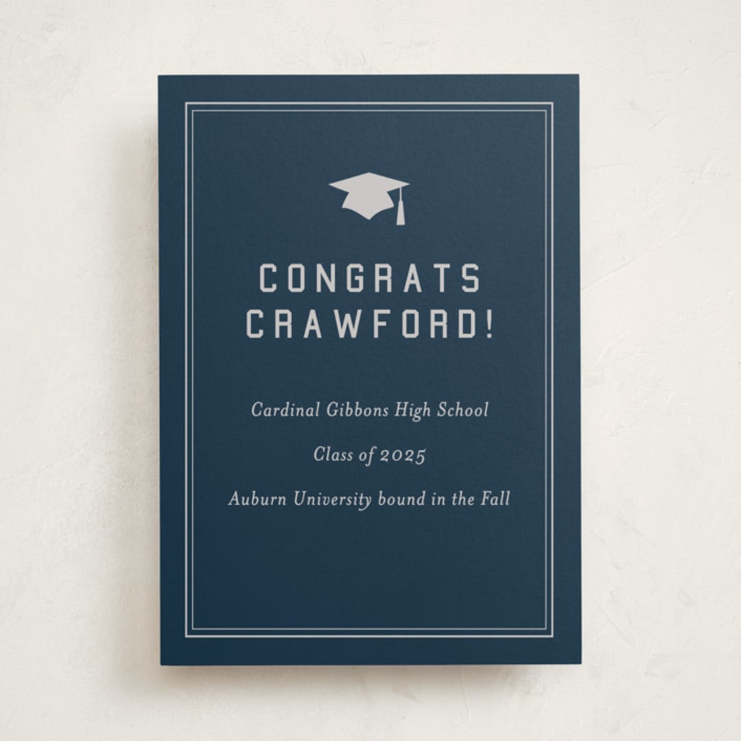 "grad ribbon" - Graduation Party Signs in Navy by Sarah Curry - Front