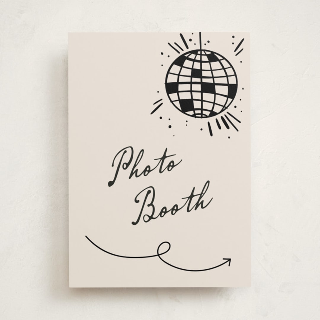 "Disco Direction" - Graduation Party Signs in Cream by Pixel and Hank - Front