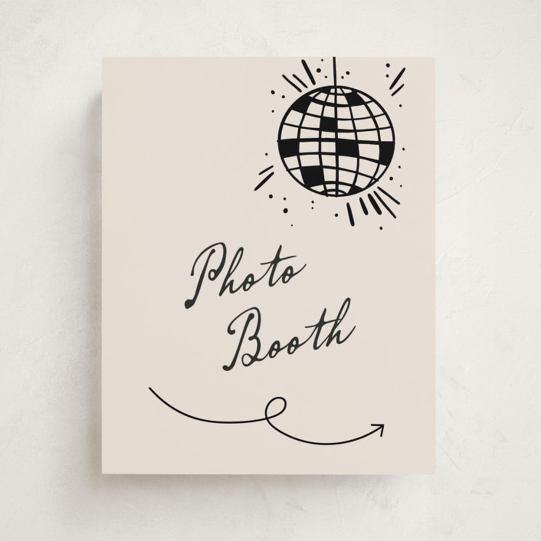 "Disco Direction" - Graduation Party Signs in Cream by Pixel and Hank - Front