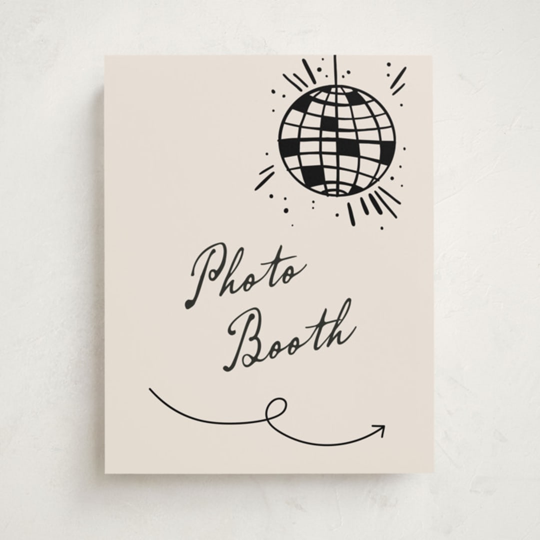 "Disco Direction" - Graduation Party Signs in Cream by Pixel and Hank - Front
