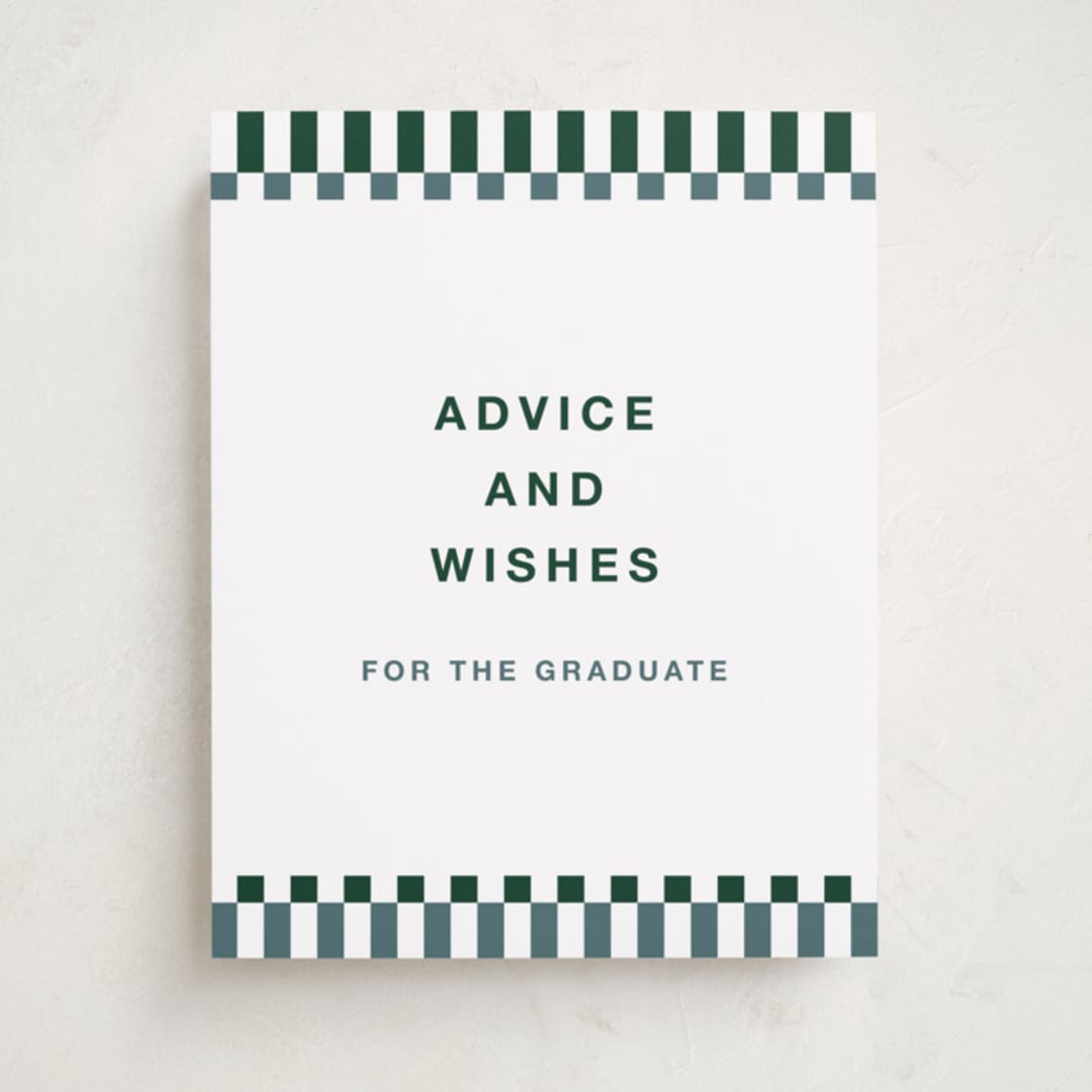 "Checked Out" - Graduation Party Signs in Pine by Rachel Cassel - Front