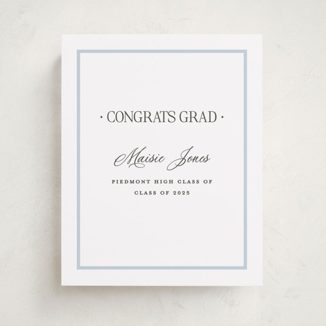 "Dotted Classic" - Graduation Party Signs in Hydrangea by Carolyn MacLaren - Front