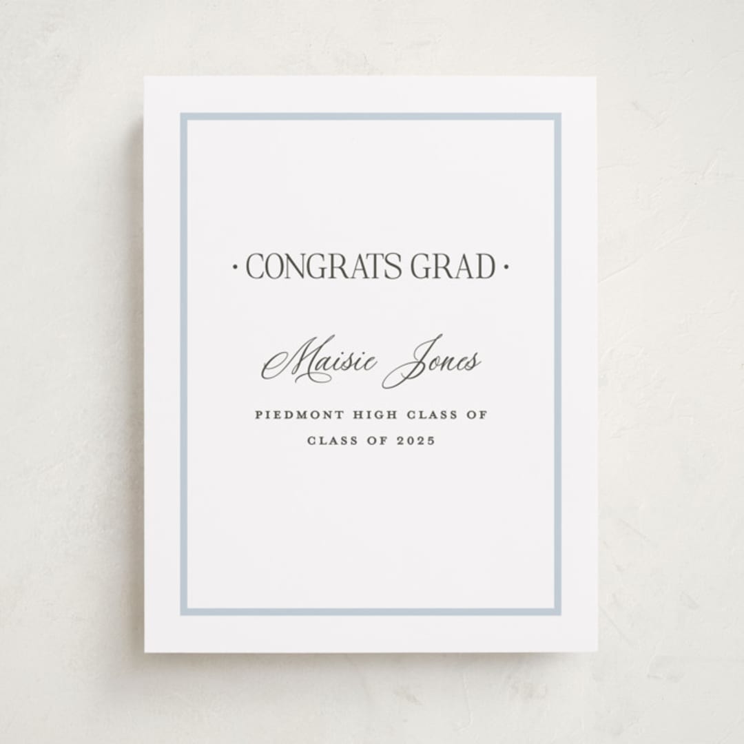 "Dotted Classic" - Graduation Party Signs in Hydrangea by Carolyn MacLaren - Front