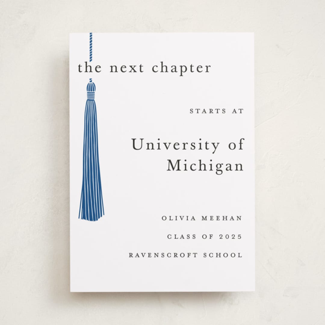 "Tassled" - Graduation Party Signs in Cobalt by Ashlee Townsend - Front