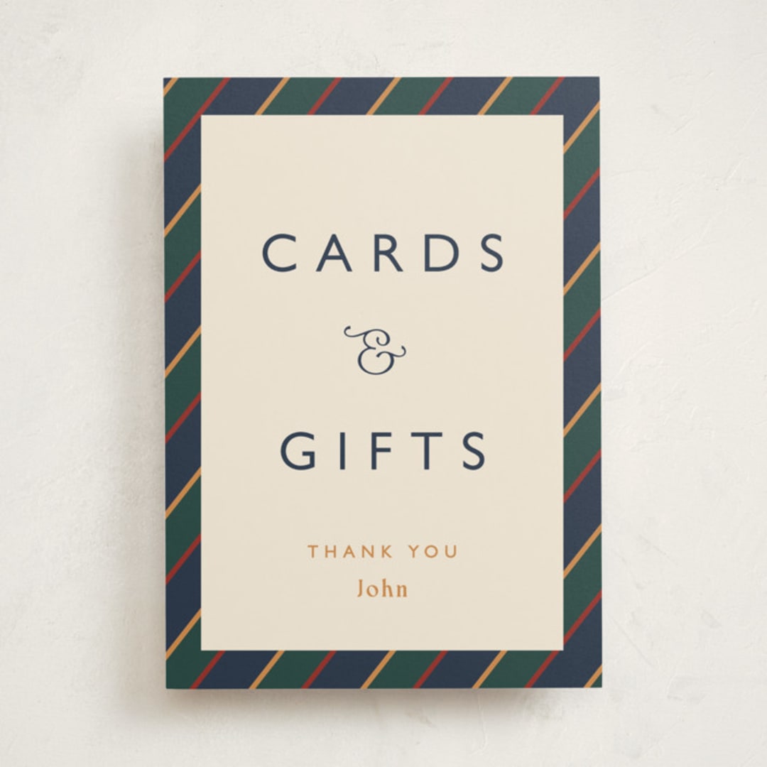 "Belmont" - Graduation Party Signs in Navy by Sarah Rosenthal - Front