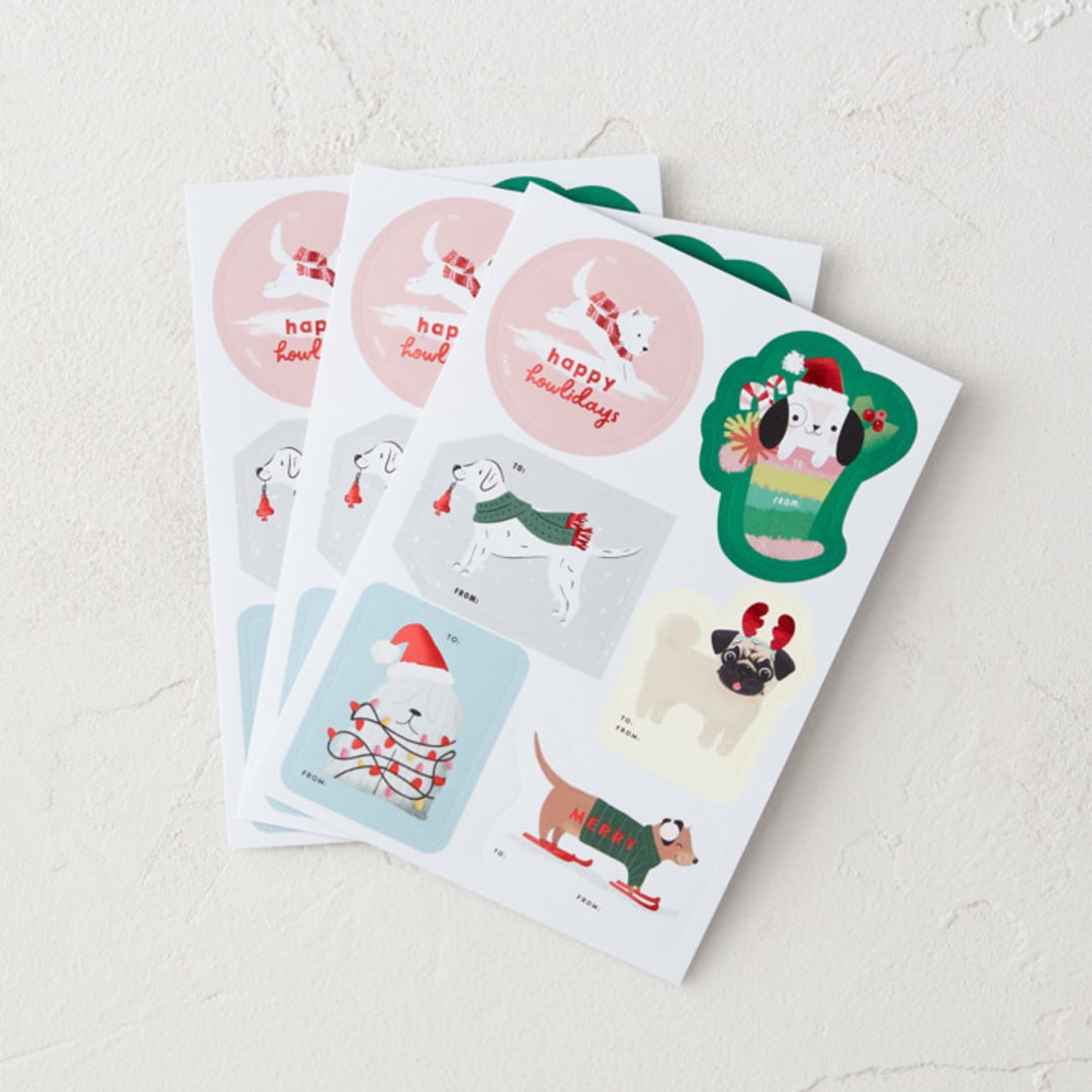 "Festive Dogs" - Gift Stickers in Merry by Multiple Artists