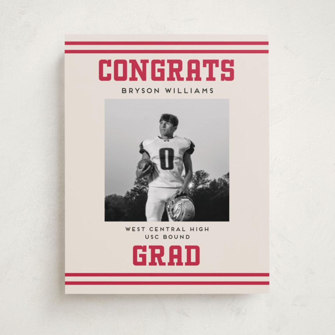 "Team Grad" - Graduation Welcome Signs in Cherry by Louise Kay - Front