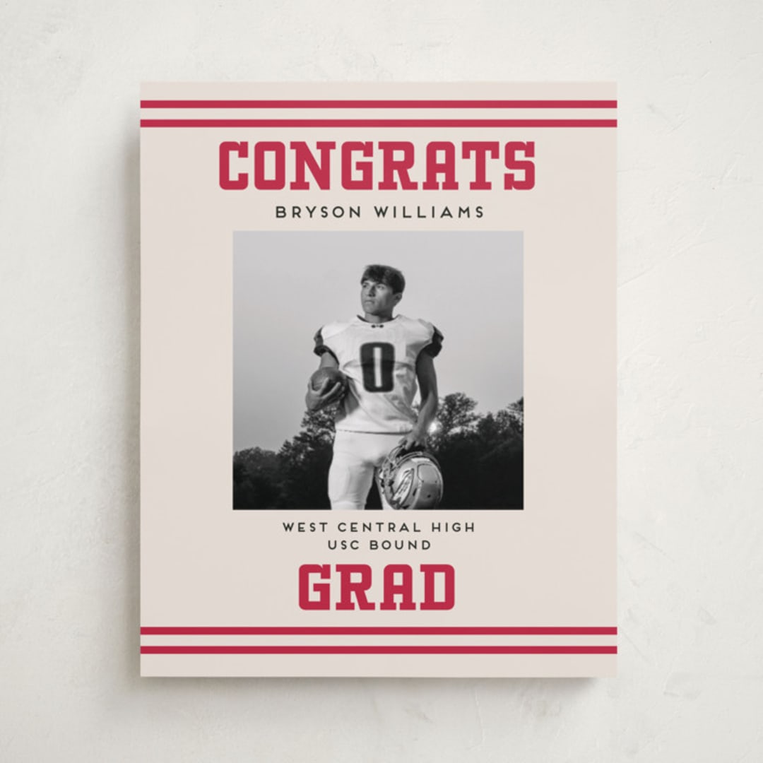"Team Grad" - Graduation Welcome Signs in Cherry by Louise Kay - Front