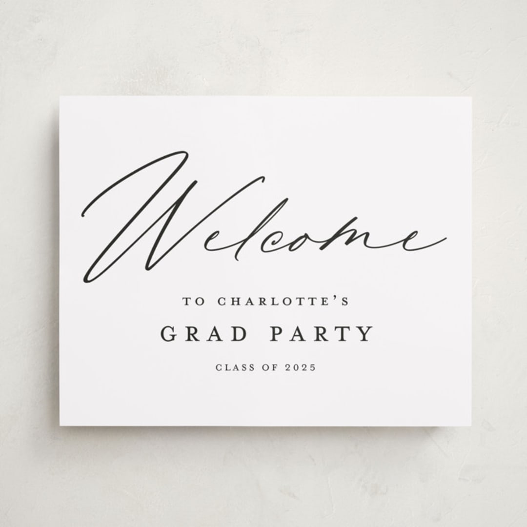 "Big welcome" - Graduation Welcome Signs in Night by Stacey Meacham - Front