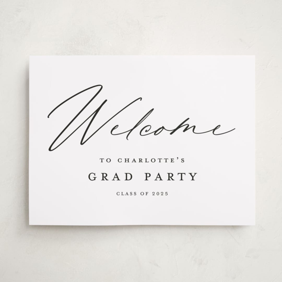 "Big welcome" - Graduation Welcome Signs in Night by Stacey Meacham - Front
