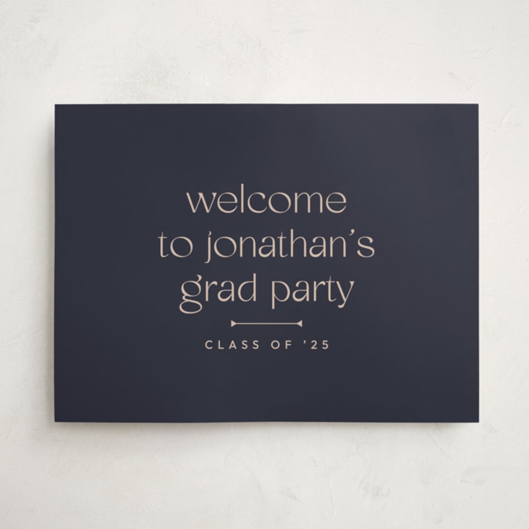 "Thoughtful" - Graduation Welcome Signs in Navy by letterfix - Front