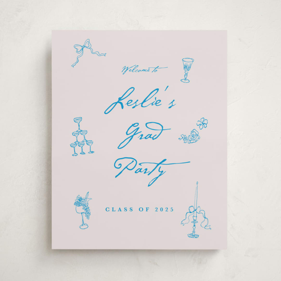 "Handdrawn little things" - Graduation Welcome Signs in Sky Whispers by Cass Loh - Front
