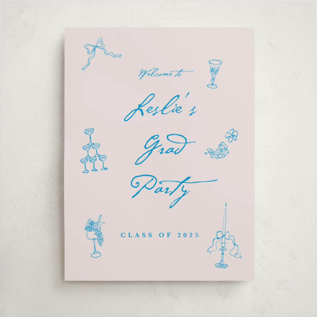 "Handdrawn little things" - Graduation Welcome Signs in Sky Whispers by Cass Loh - Front