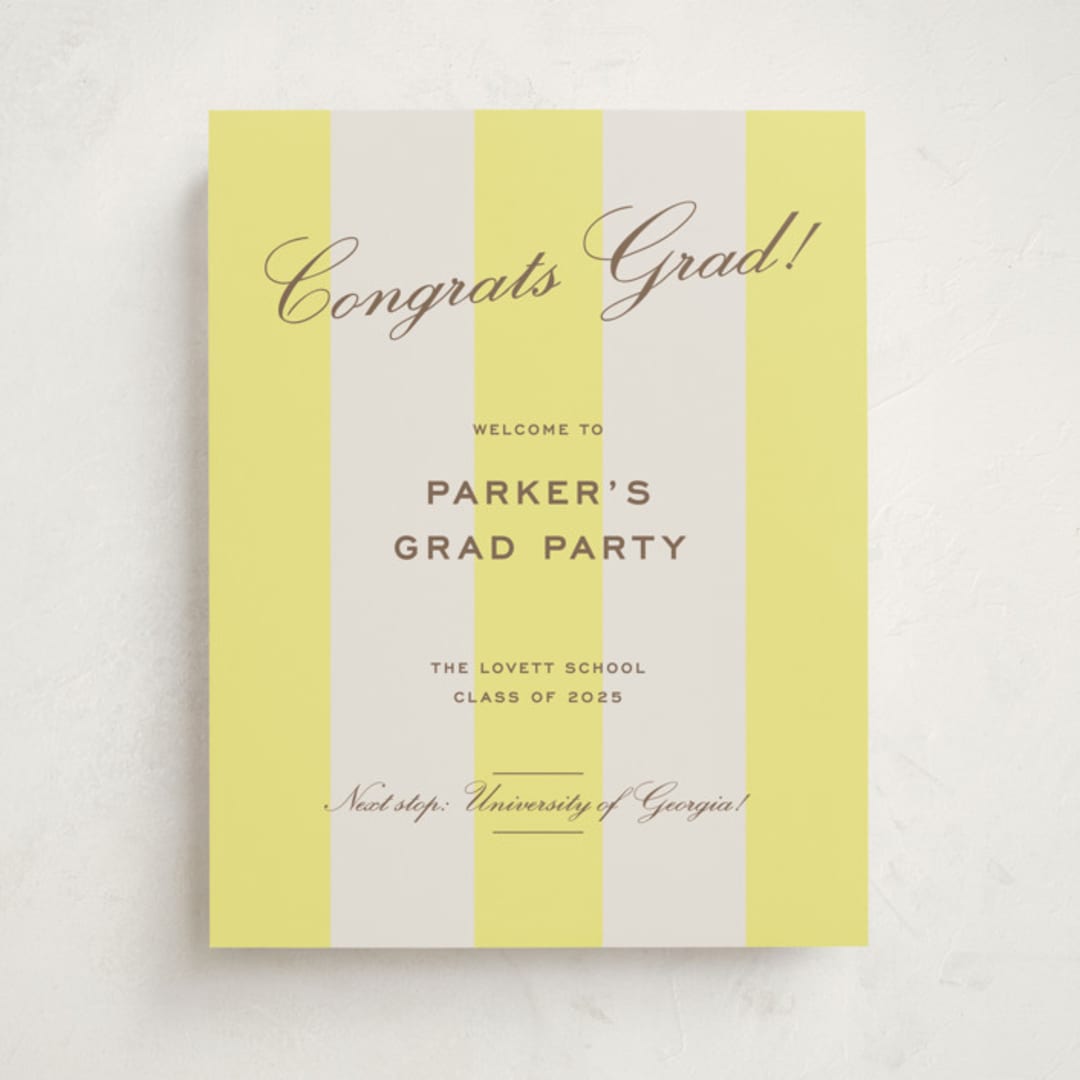 "Campania" - Graduation Welcome Signs in Limone by Megan Davis - Front