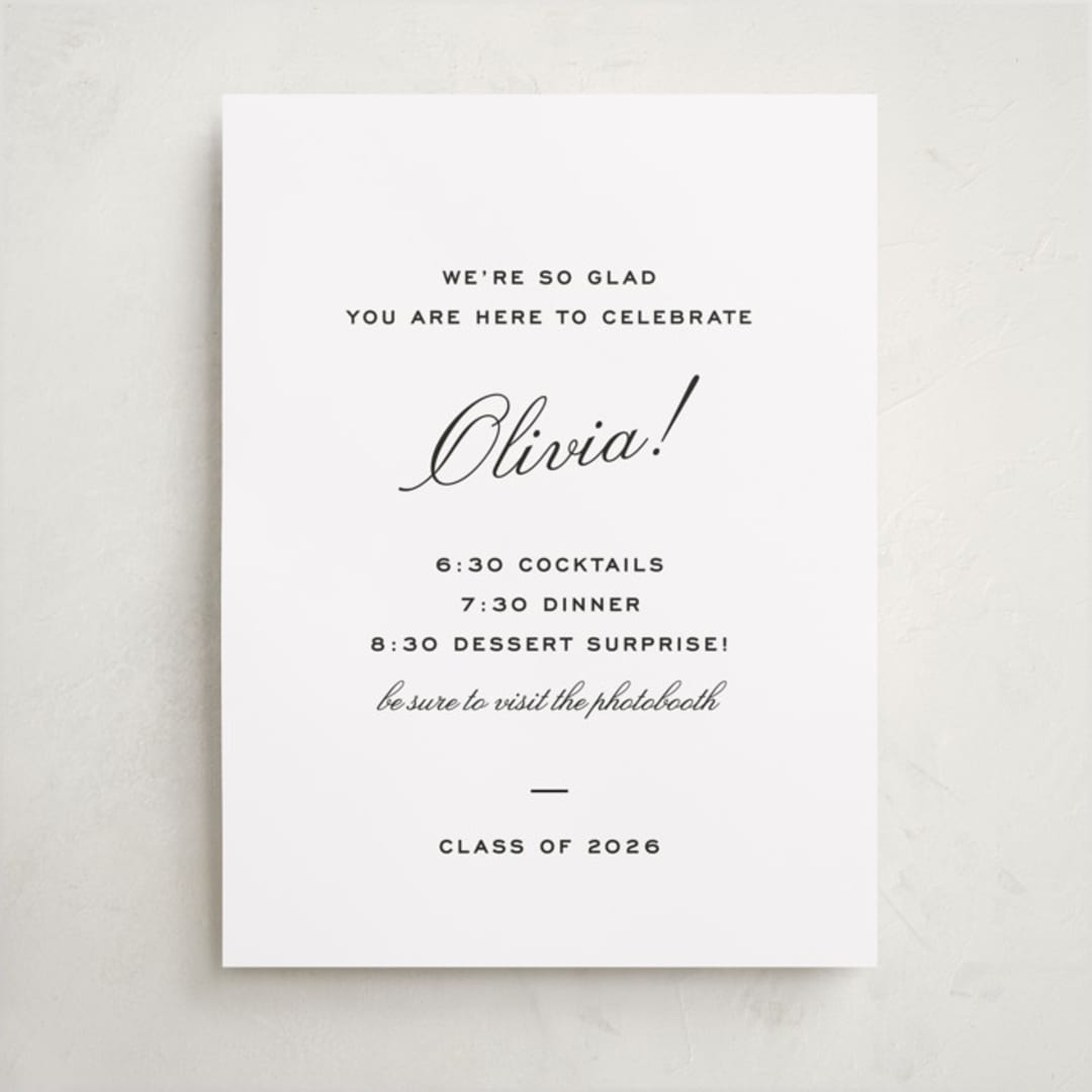 "Cecilie" - Graduation Welcome Signs in Ink by Megan Davis - Front