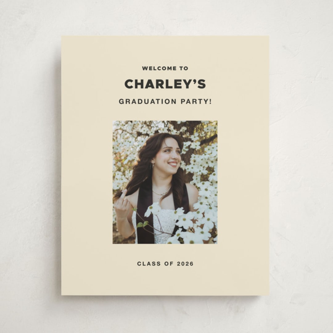 "Ludlow" - Graduation Welcome Signs in Cream by Megan Davis - Front