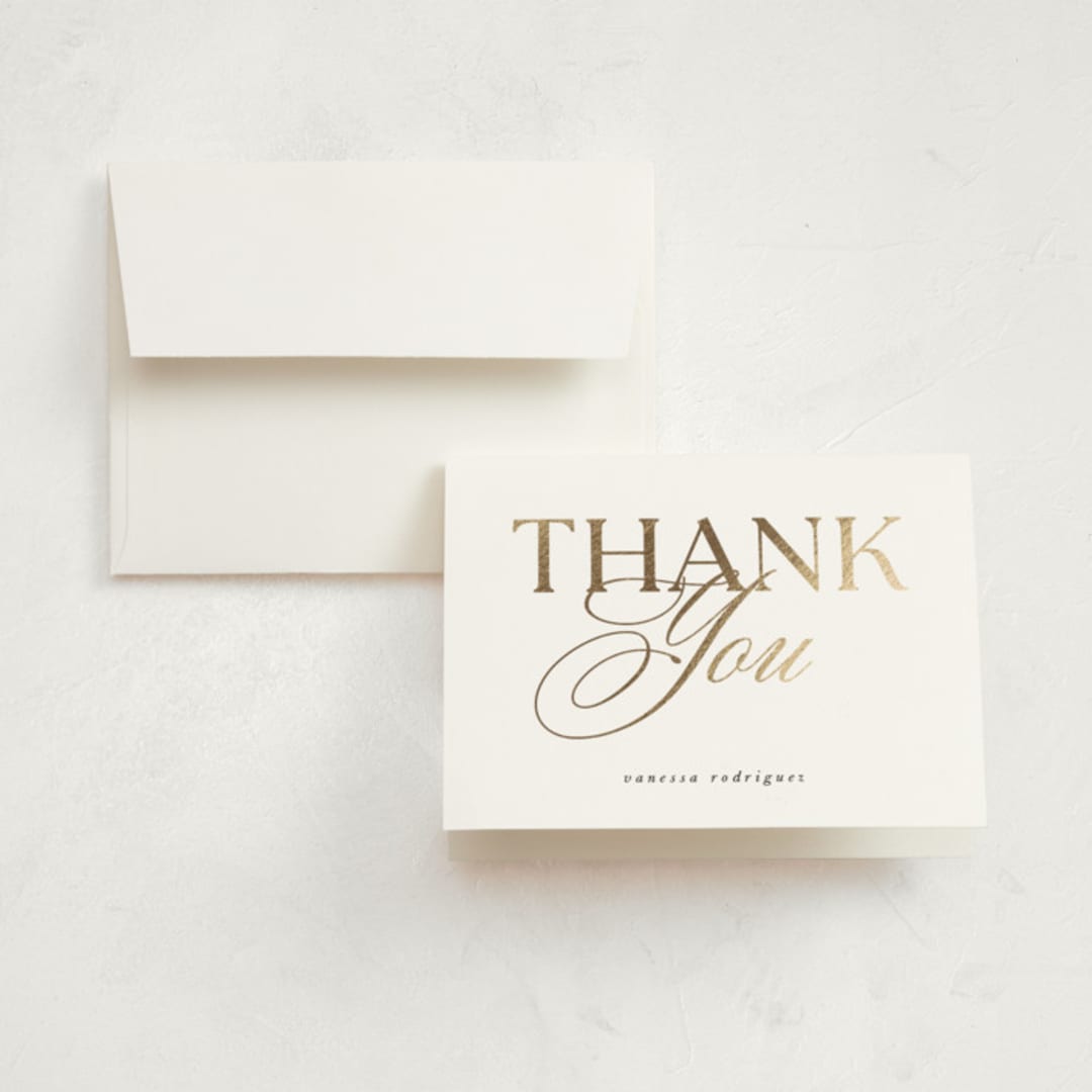 "Timeless Grad" - Graduation Thank You Cards in Vanilla by Morgan Kendall - Front