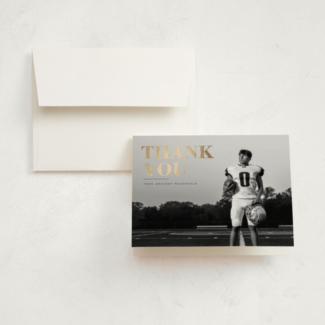 "Bold Headline" - Graduation Thank You Cards in Midnight by Emily Sabol Goss - Front
