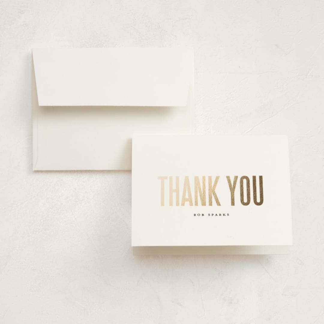 "Four Photo" - Graduation Thank You Cards in Golden Grad by Up Up Creative - Front
