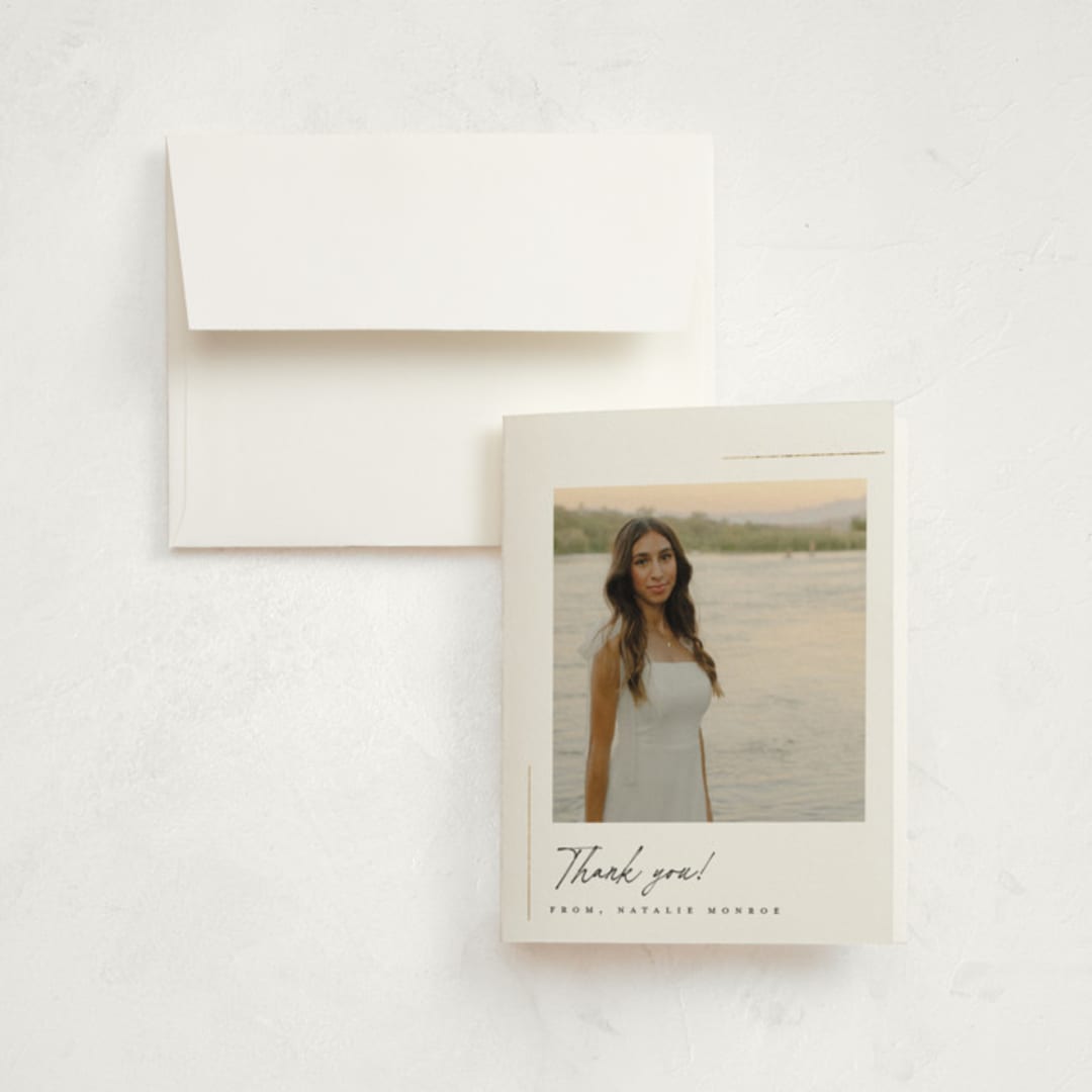 "clean" - Graduation Thank You Cards in Cotton by Carolyn Nicks - Front