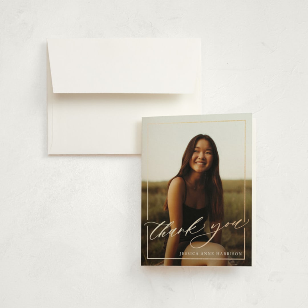 "Break boundaries" - Graduation Thank You Cards in Ivory by Yaling Hou Suzuki - Front