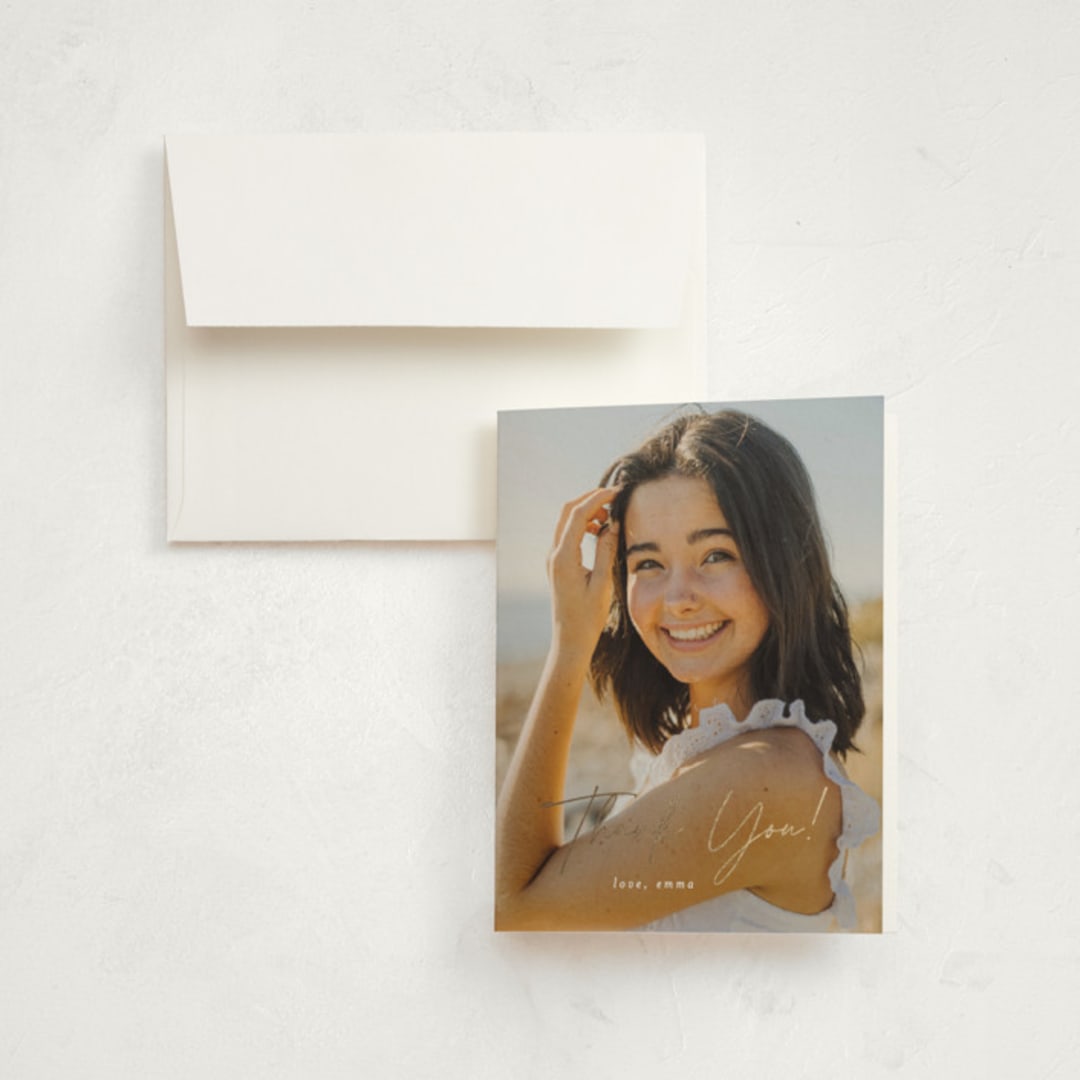 "Abstract Laurel Graduate" - Graduation Thank You Cards in Sky by Kim Thoa - Front