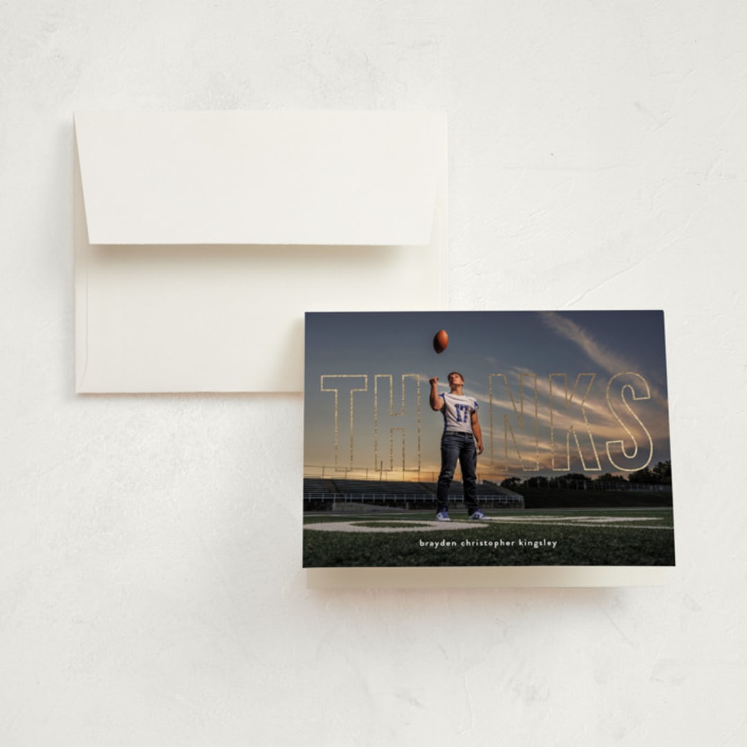 "Night Light" - Graduation Thank You Cards in Snow by Heather Schertzer - Front