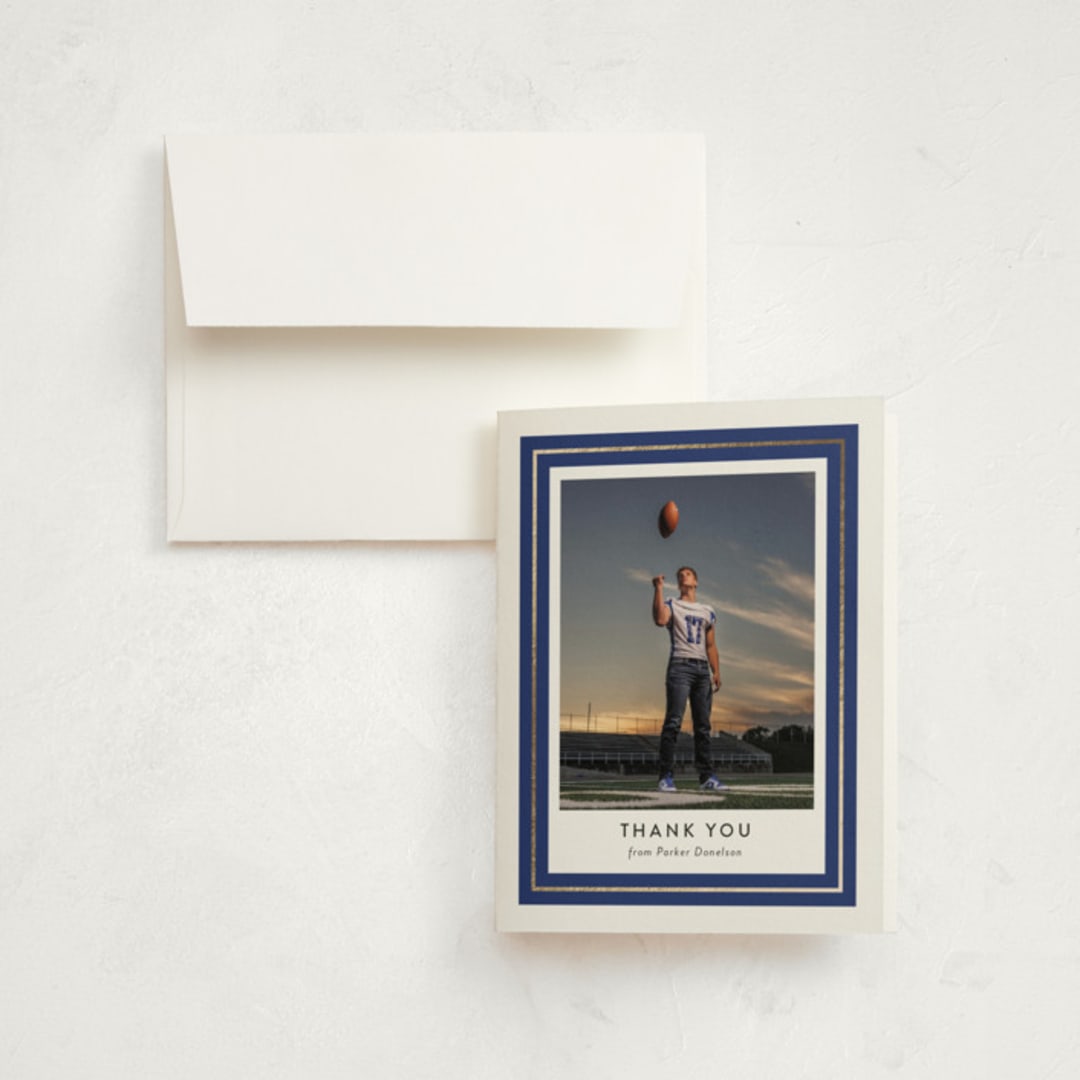 "Class Tradition" - Graduation Thank You Cards in Blueberry by Jessica Williams - Front