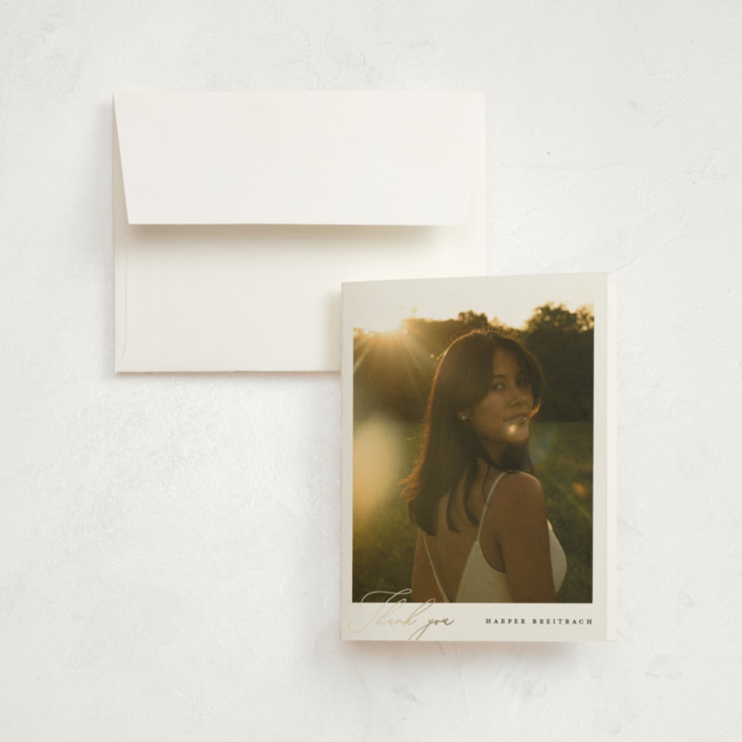 "sunlight" - Graduation Thank You Cards in Pearl by Carolyn Nicks - Front