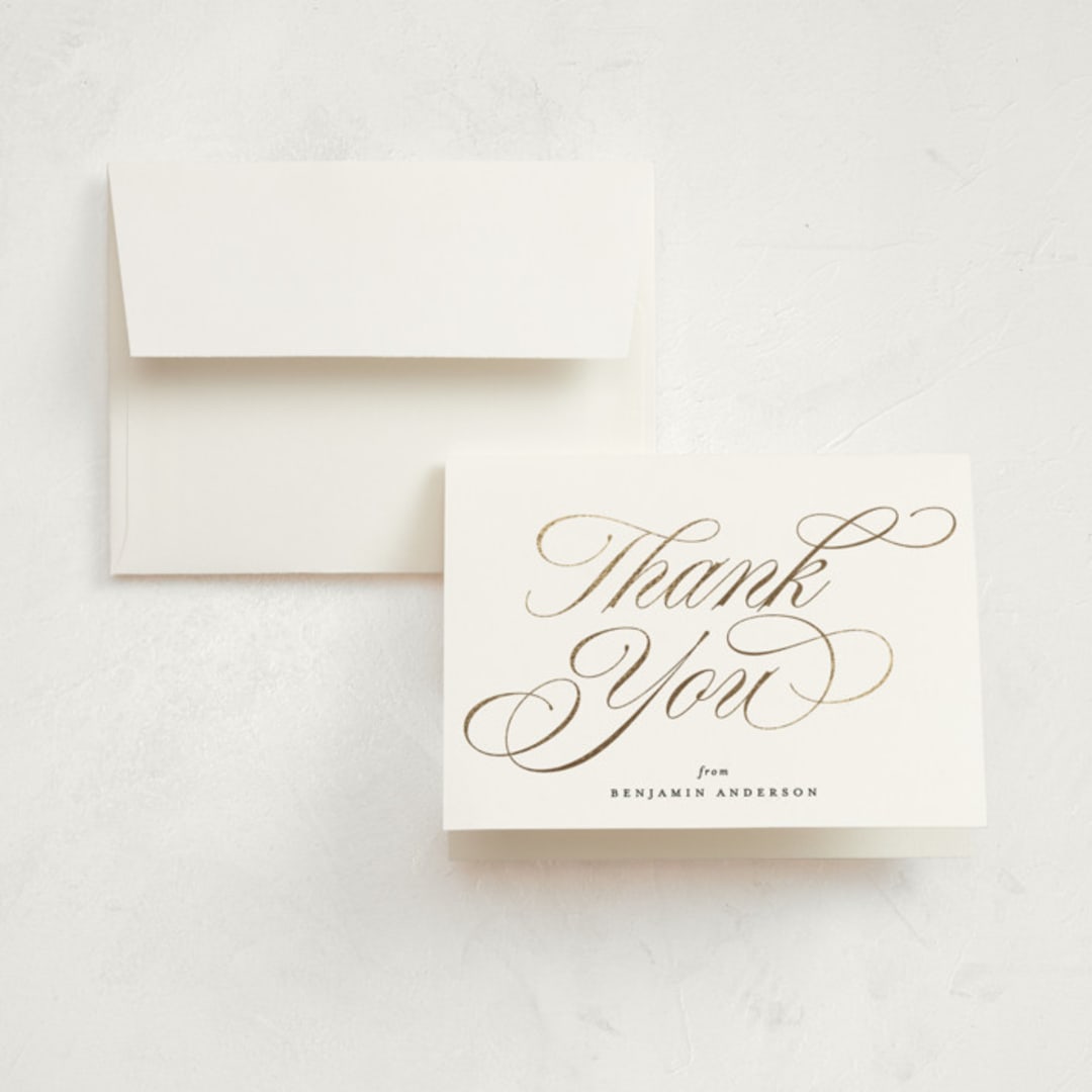 "Opera" - Graduation Thank You Cards in Cotton by Blustery August - Front