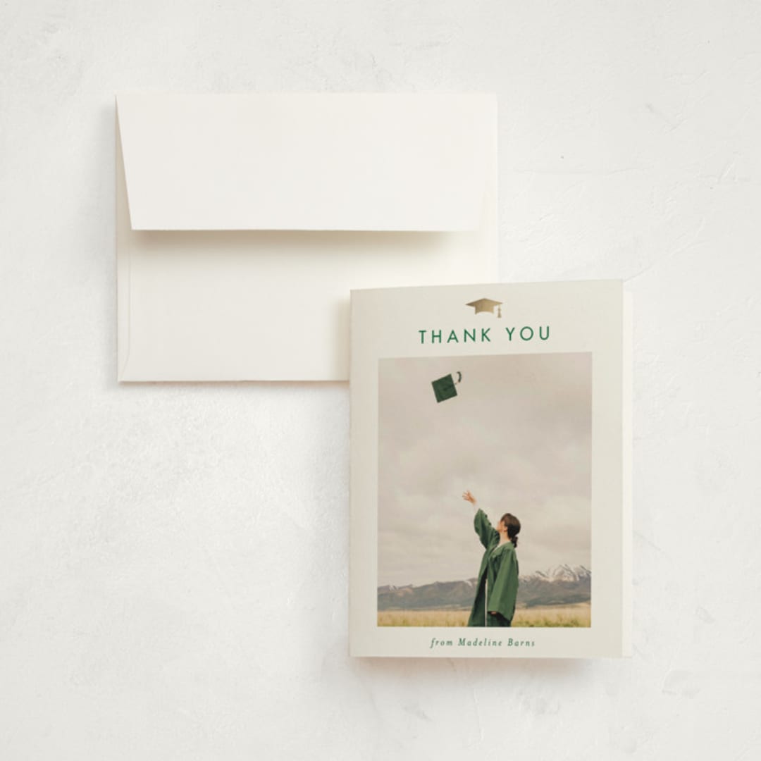 "School spirit" - Graduation Thank You Cards in Clover by Stacey Meacham - Front