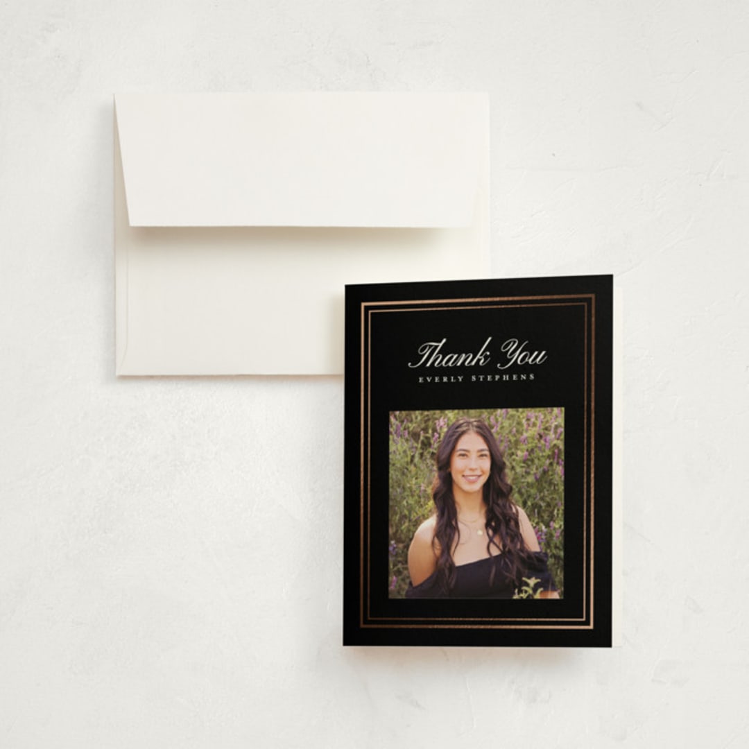 "Exemplar" - Graduation Thank You Cards in Ink by Melanie Kosuge - Front